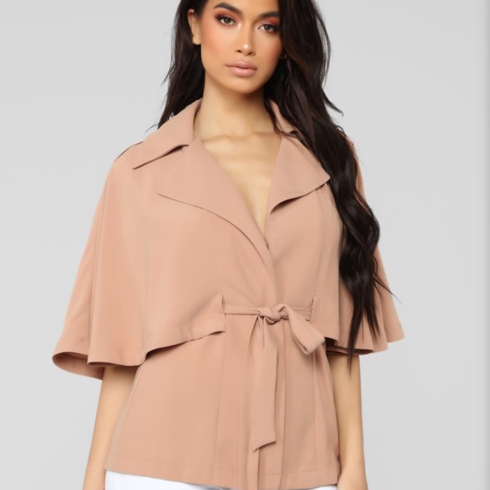 Fashion Nova Tan Cape Jacket
